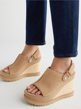 UGG Abbot Wedge Espadrille Slingback Sandal Slide Size 8.5